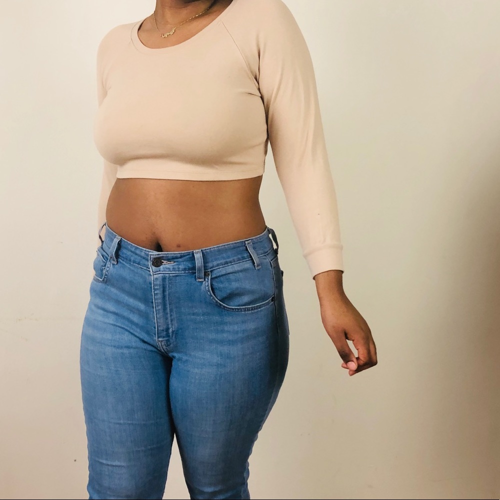 Nude Ponte crop top